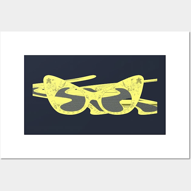 Yellow Swirl glasses art Wall Art by Dead but Adorable by Nonsense and Relish